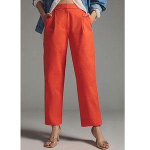 Anthropologie Exquise Rolled-Hem Chinos Tomato Orange - XS